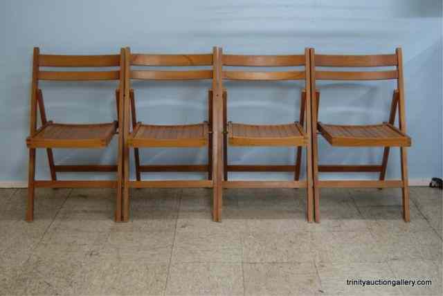 Appraisal: Set of Wooden Folding ChairsThis is a very nice old