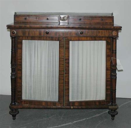 Appraisal: Regency Brass Mounted Mahogany Side Cabinet Estimate -