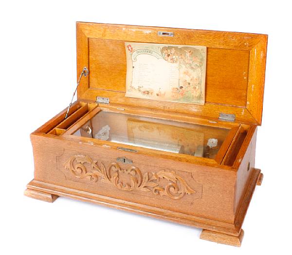 Appraisal: A Jacot's Swiss music box in a carved oak case