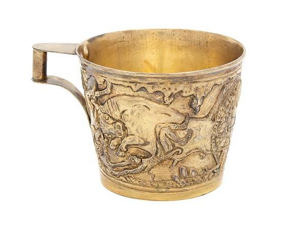 Appraisal: A Greek Chased Silver Gilt Cup Ilias Lalaounis th Century