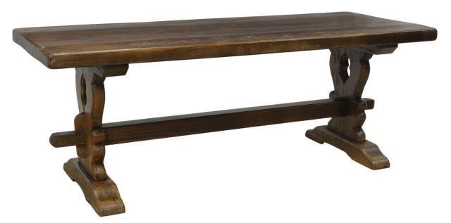 Appraisal: French oak monastery refectory table late th c having rectangular