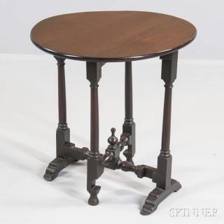 Appraisal: Turned Walnut Tuckaway Table th century with oval top supported