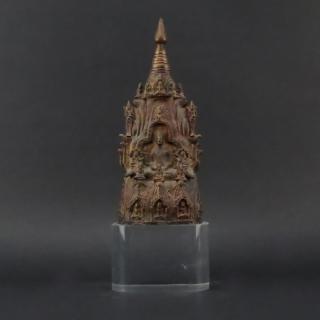 Appraisal: Bronze Buddha Sculpture On Lucite Base Bronze Buddha Sculpture On