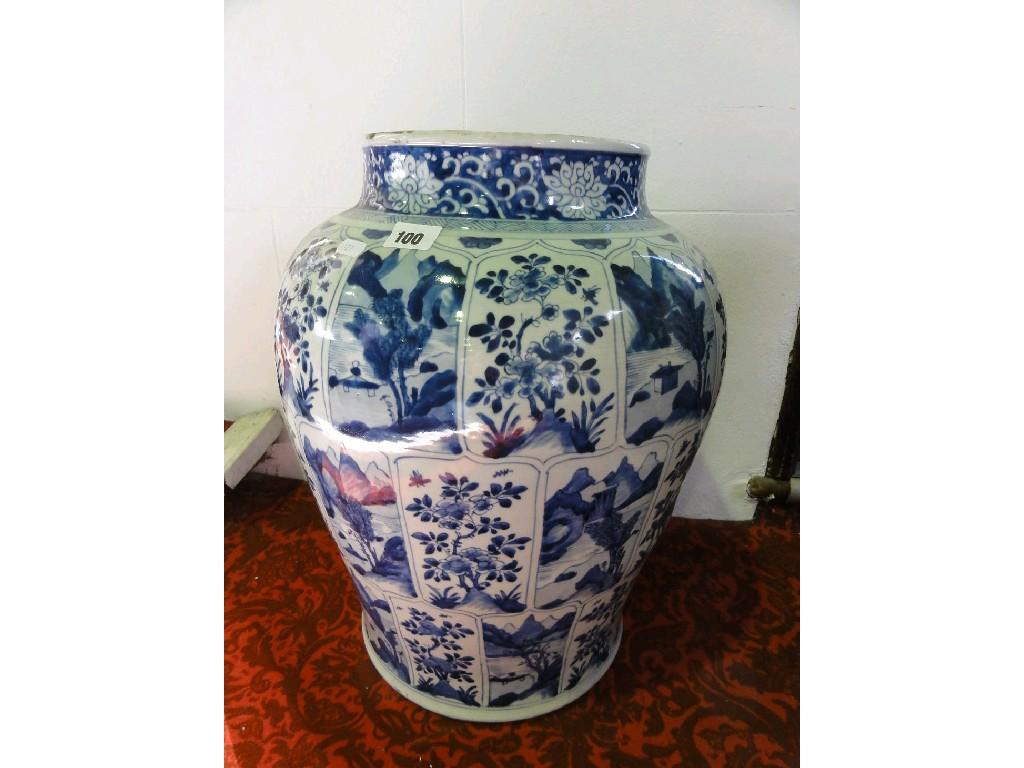 Appraisal: A large th century Chinese blue and white vase with