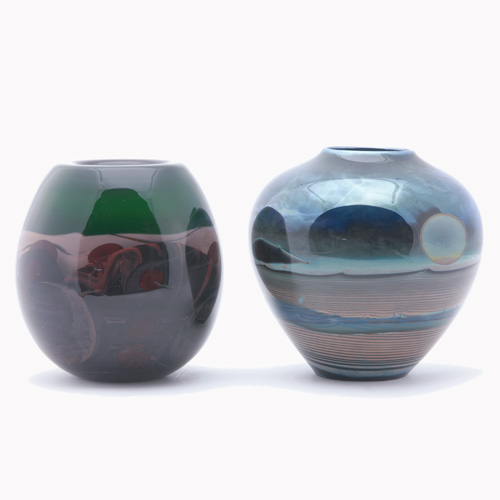 Appraisal: MICHAEL PAVLIK JOHN LEWIS Two hand-blown glass pieces Michael Pavlik