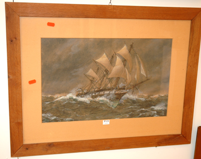 Appraisal: UNSIGNED SAILING SHIP PASTEL