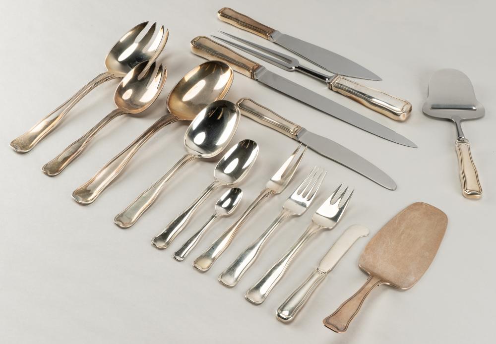 Appraisal: GEORG JENSEN STERLING FLATWARE SERVICEOld Danish pattern after with maker's