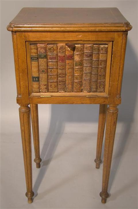 Appraisal: FRENCH NINETEENTH CENTURY FRUITWOOD SIDE TABLE WITH CARVED BOOK BINDINGS'