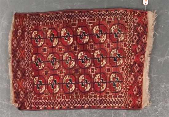 Appraisal: Semi-antique Tekke Bohkara rug Turkestan circa x Estimate - good