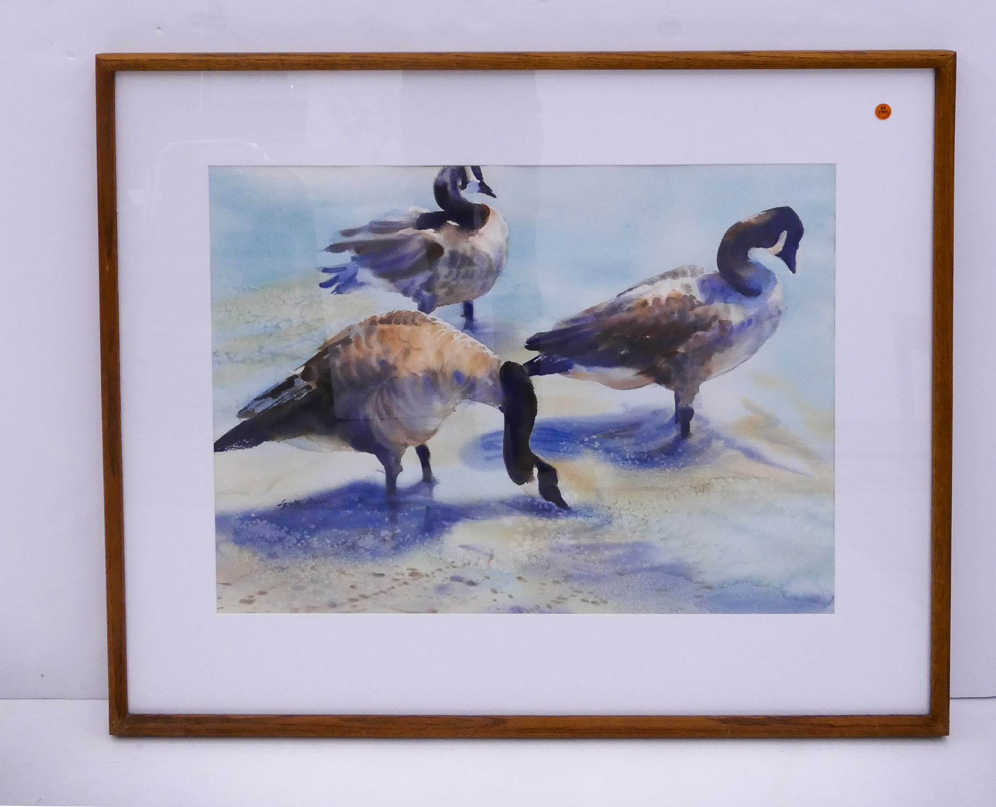 Appraisal: Lynette Dalan Geese Watercolor Framed- x ''