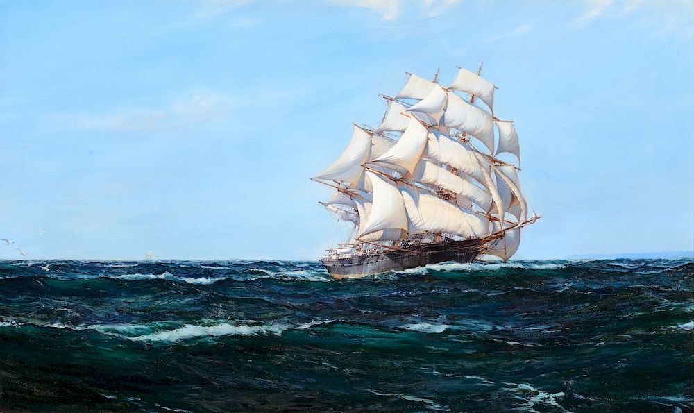 Appraisal: Montague Dawson Rolling Home Exclusive on Bidsquare MONTAGUE DAWSON Rolling