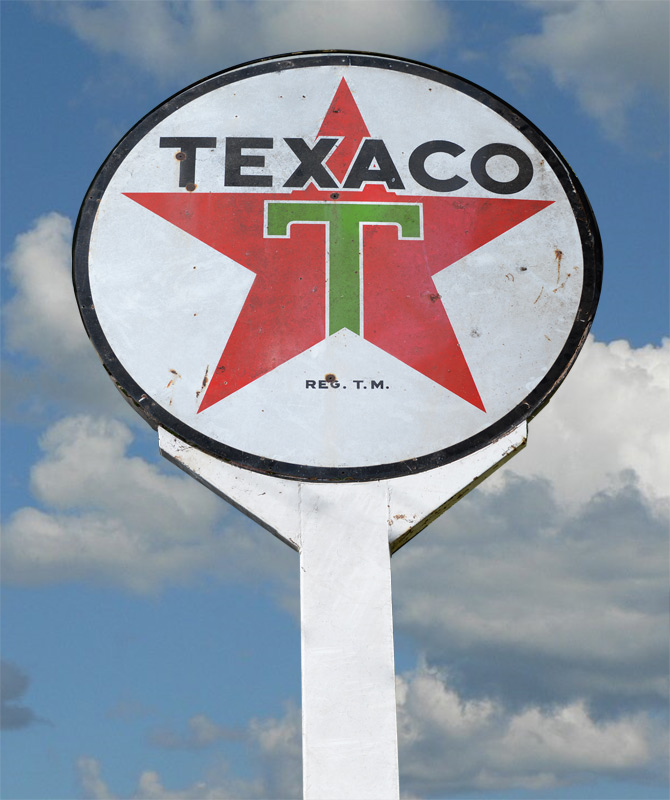 Appraisal: LARGE TEXACO PORCELAIN SIGN WITH STAND Texaco porcelain double sided