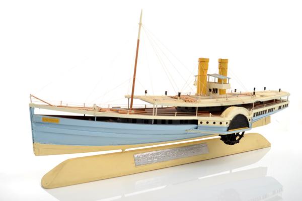 Appraisal: SCRATCH BUILT WOODEN PADDLE STEAMER WITH PLAQUE' THE PADDLE STEAMER