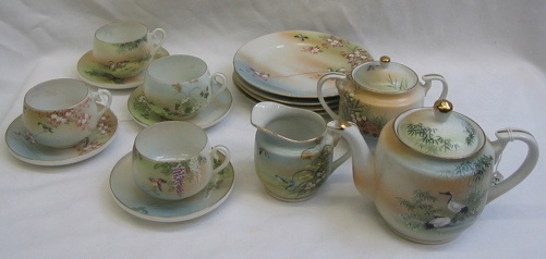 Appraisal: A FIFTEEN PIECE KUTANI EGGSHELL PORCELAIN TEA SET having hand