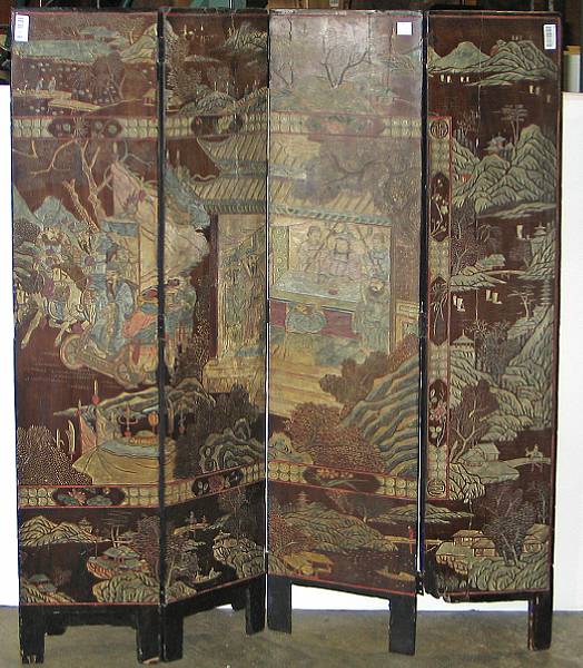 Appraisal: A four panel fragment of a Chinese coromandel lacquered wood