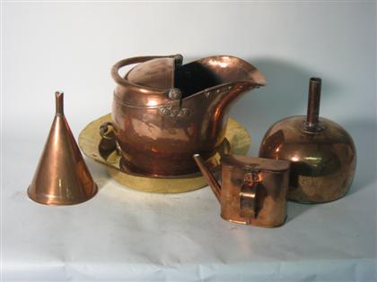 Appraisal: Assorted brass and copper ware th th century Including three