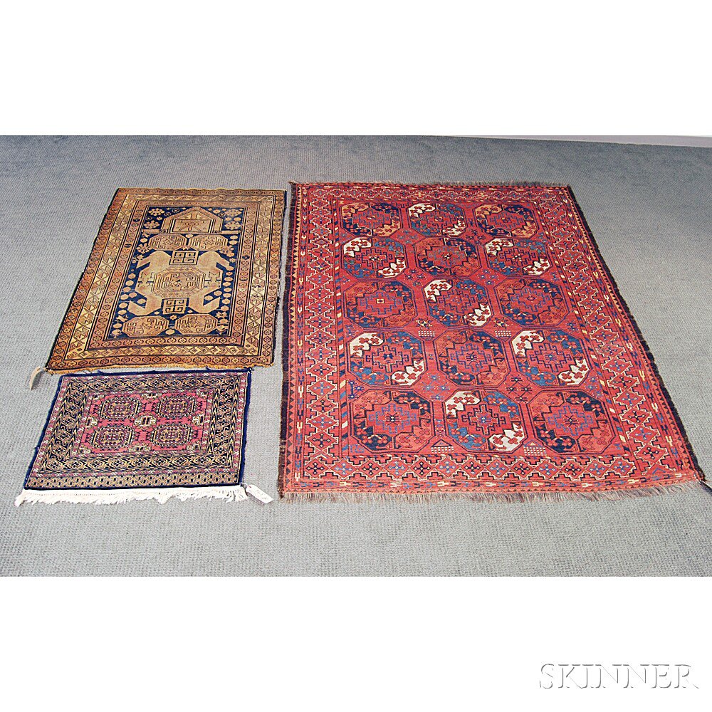 Appraisal: Three Oriental Rugs th century an Ersari West Turkestan ft