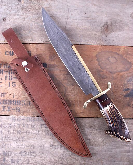 Appraisal: Montana Territory Knives Damascus Bowie Knife This is an original