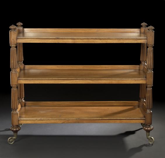 Appraisal: William IV Mahogany Tiered Serving Trolley second quarter th century