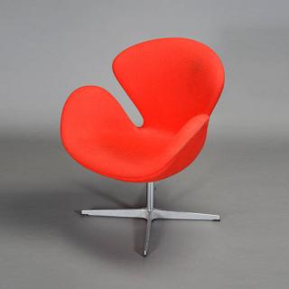 Appraisal: Arne Jacobsen Red Swan Chair Depth inches Width inches Height