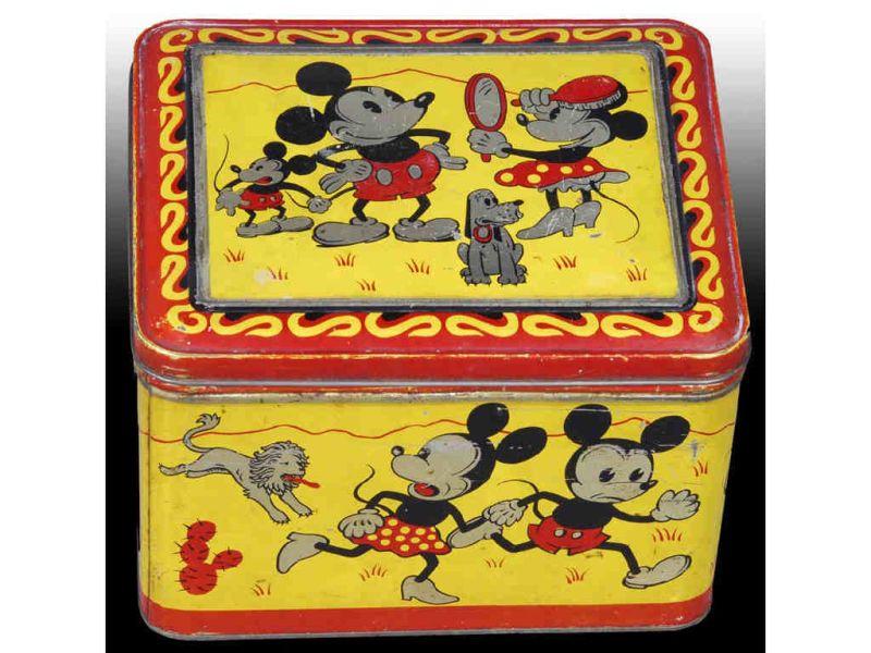 Appraisal: Large Walt Disney Mickey Minnie Mouse Tin Box Description -