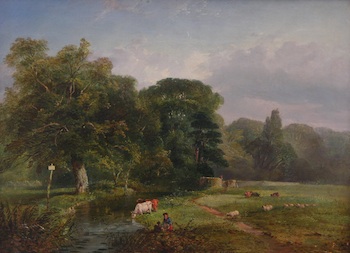 Appraisal: Attr George Cole Meadows by the Arun River in Arundel