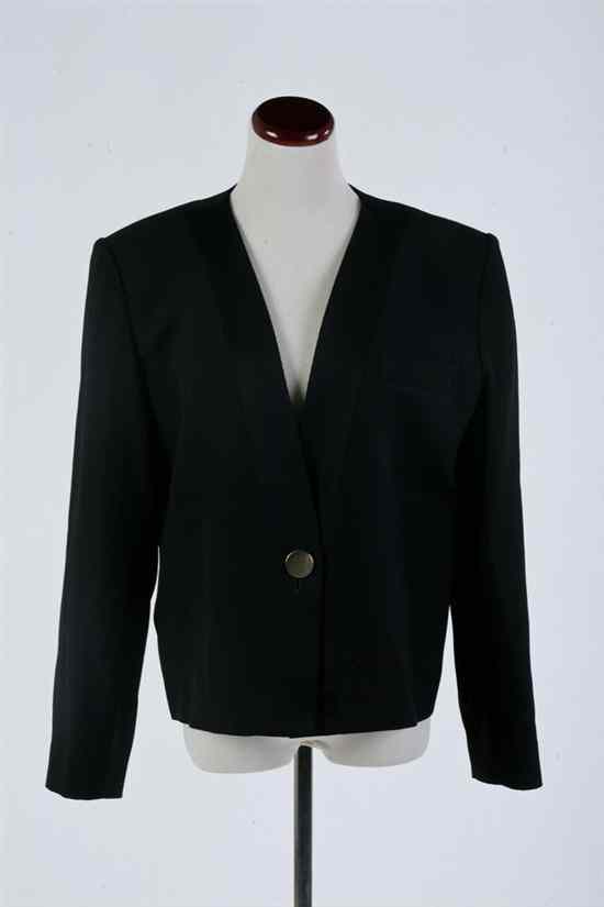 Appraisal: YVES SAINT LAURENT ''VARIATION'' BLACK JACKET Size Single large gold