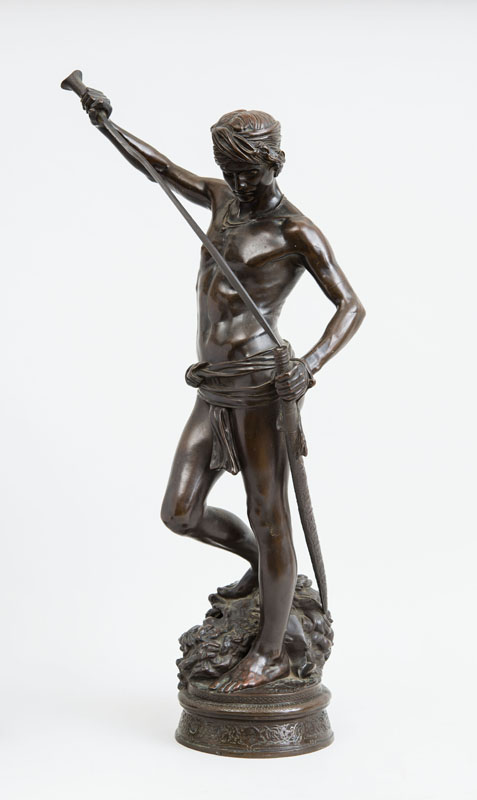 Appraisal: AUGUSTE MOREAU - DAVID WITH THE HEAD OF GOLIATH Bronze