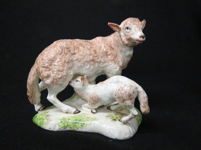 Appraisal: Early Porcelain Figurine of Sheep Lamb excellent