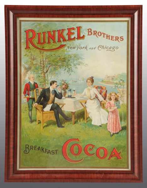 Appraisal: Paper Runkel Brothers Cocoa Sign Description Circa s Beautiful image