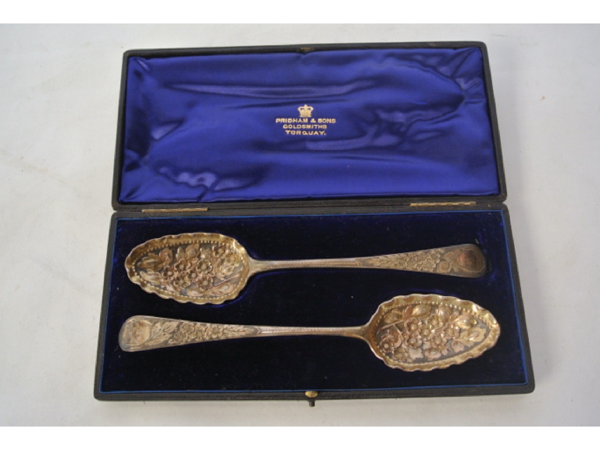 Appraisal: A cased pair of George III silver Old English pattern