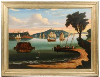 Appraisal: ATTRIBUTED TO THOMAS CHAMBERS NY ENGLAND - New York Harbor