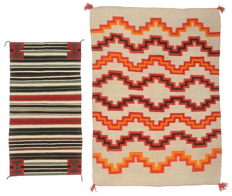 Appraisal: Late th Century Navajo Blanket transitional blanket x in together