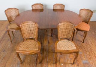 Appraisal: Skandia Furniture Co Dining Table Chairs Marked to bottom oval