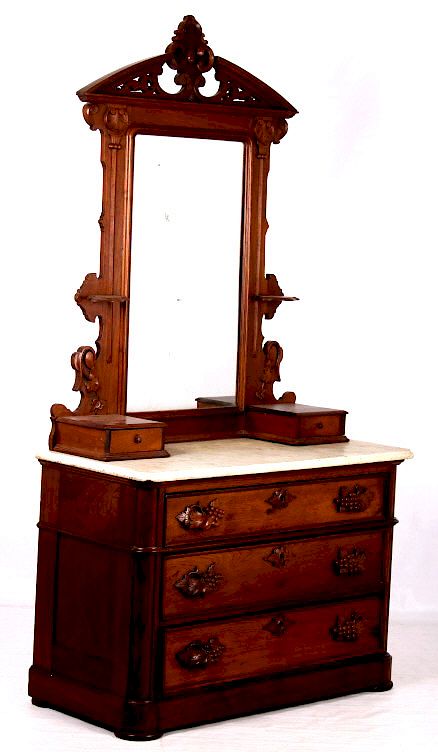 Appraisal: Antique Victorian Marble Top Dresser With Mirror Featured in this