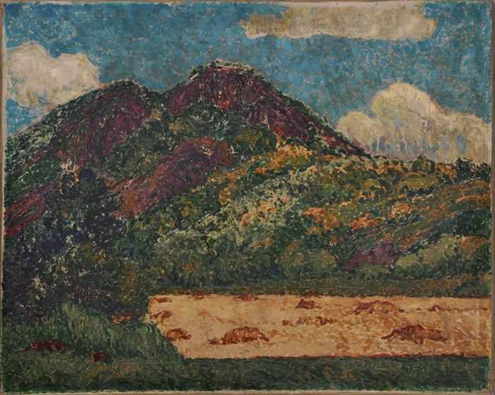 Appraisal: A HEILBERGER LANDSCAPE Oil on canvas relined x in signed