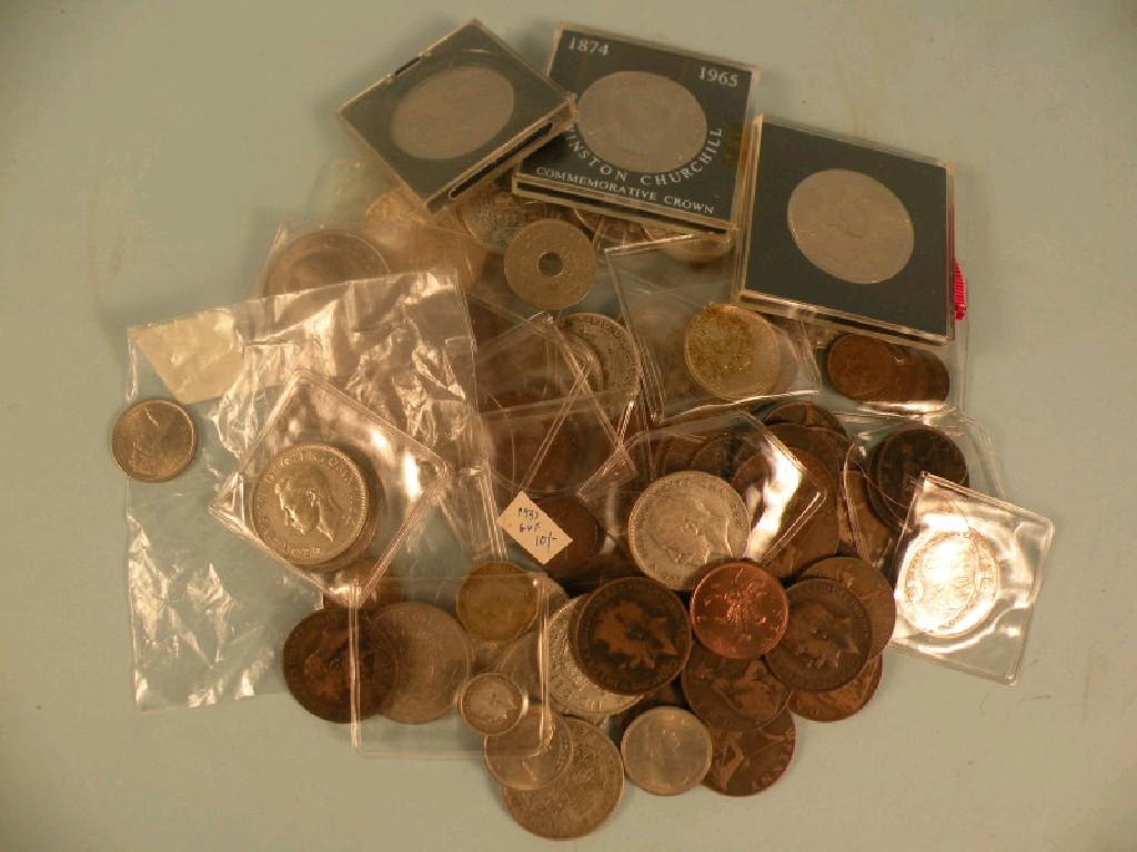 Appraisal: A quantity of commemorative crowns and other coins