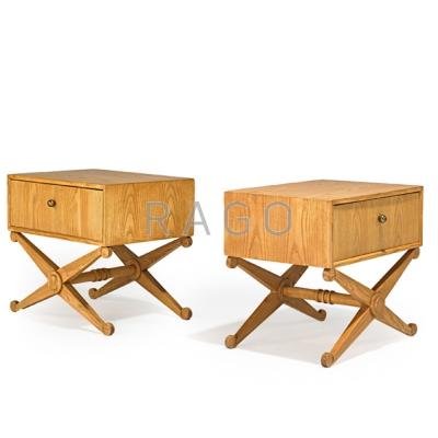 Appraisal: STYLE OF ANDRE ARBUS Pair of single-drawer nightstands France s