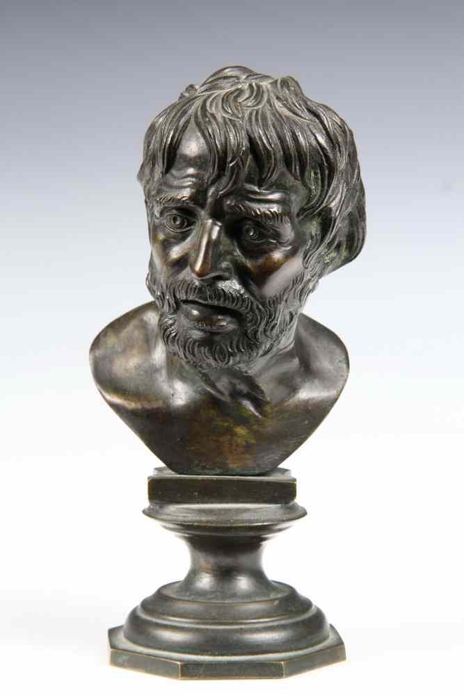 Appraisal: BRONZE BUST OF SENECA by Vincenzo Gemito ITALIAN - H