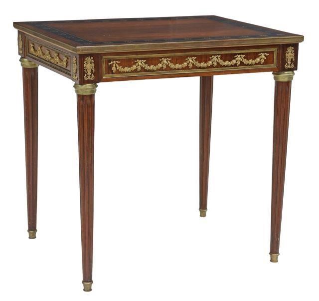 Appraisal: French Louis XVI style ormolu-mounted rosewood side table th c