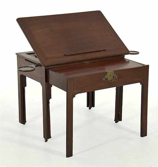 Appraisal: George III mahogany architect's table late th century rectangular ratchet