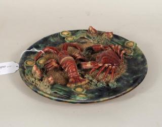 Appraisal: Palissy Ware Style Plate w Marine Life Palissy ware style