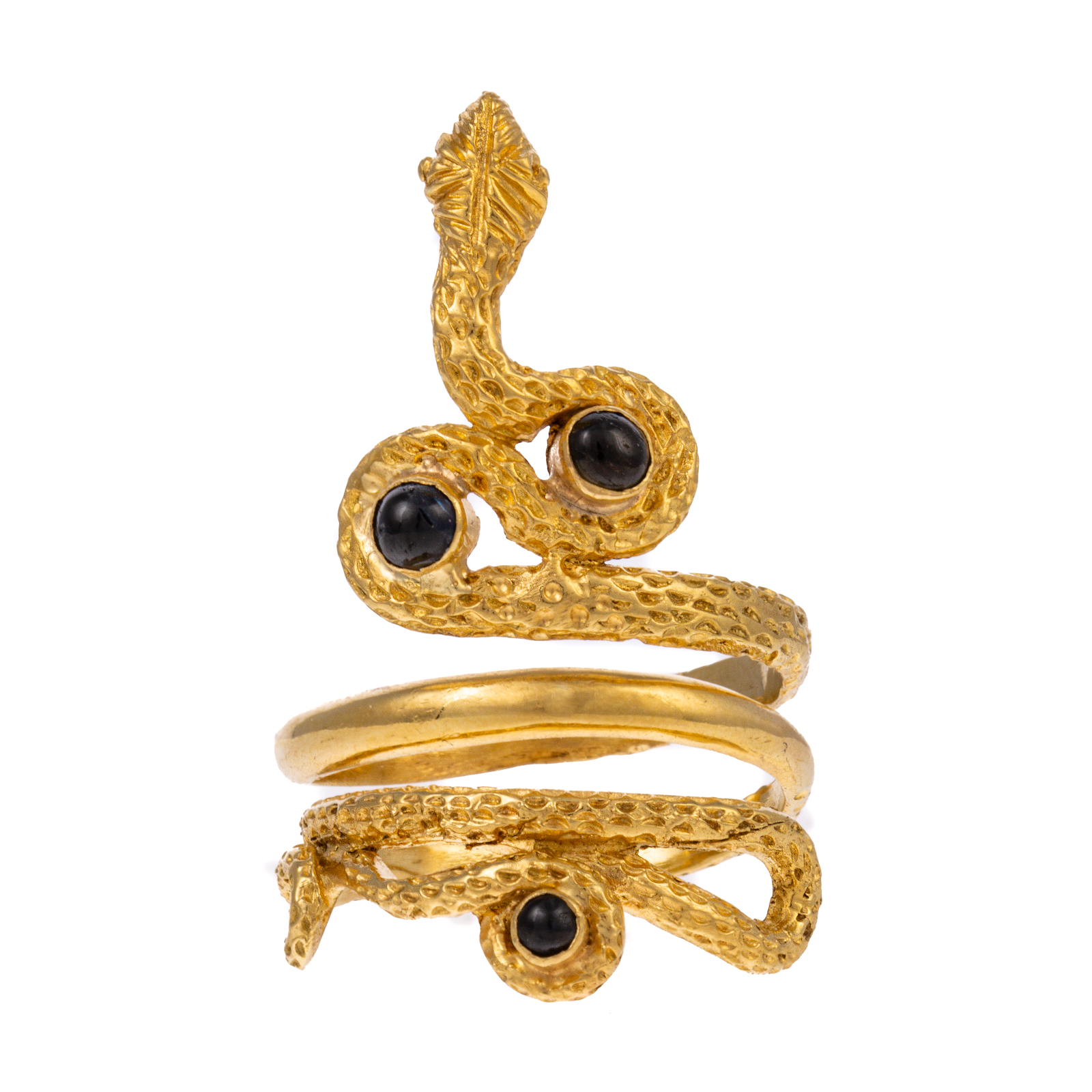 Appraisal: A SAPPHIRE SNAKE RING IN K K yellow gold ring