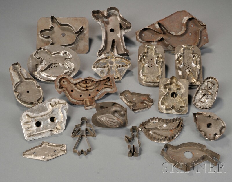 Appraisal: Nineteen Assorted Tin Cookie Cutters America late th early th