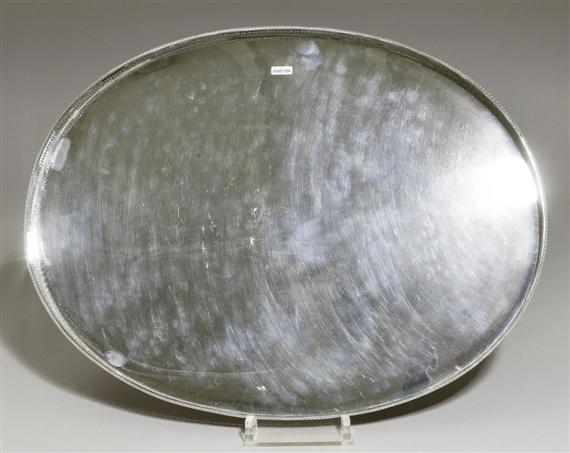 Appraisal: OVAL TRAY Lucerne late th century Maker's mark Bossard x