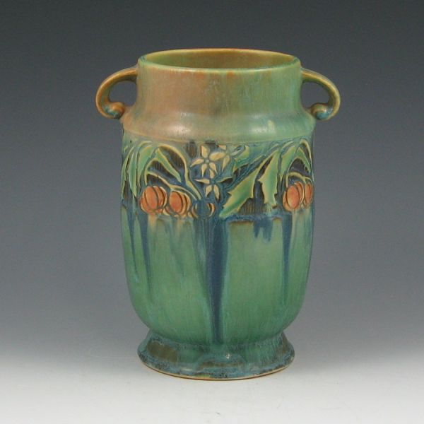 Appraisal: Roseville Baneda - handled vase in blue and green Marked