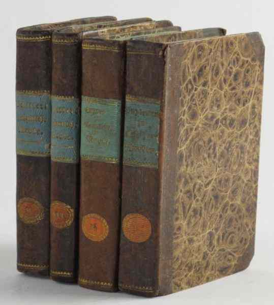 Appraisal: Four Antique Leather Bound German Booksfour volumes of ''Fammtliche Berte''