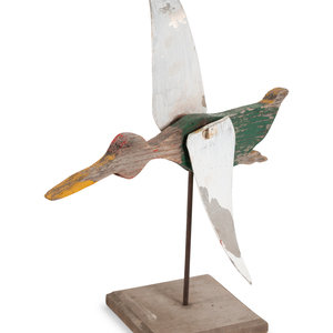 Appraisal: A Painted Tin and Carved Wood Duck Whirligig th Century