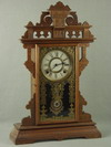 Appraisal: MANTEL CLOCK - CIRCA WALNUT CASED GINGER BREAD STYLE MANTEL