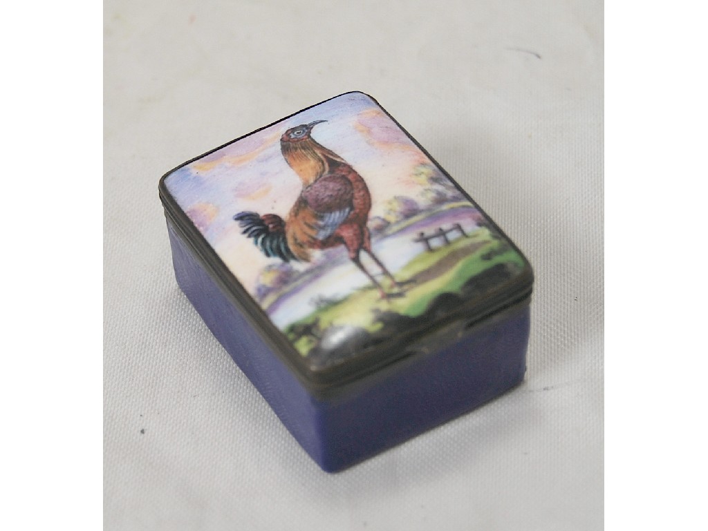 Appraisal: An early th century snuff box probably Battersea the hinged